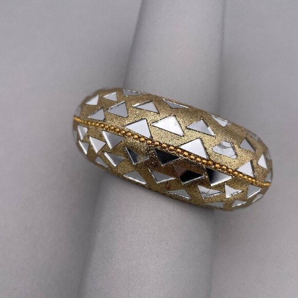 Gold with Real Pieces of Mirror Bracelet - Picture 5 of 11